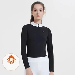 Horse Riding Clothes Long Sleeve Horse Back Rider Competition Top Tees Equipment Equestrian Cotton Polo Shirts