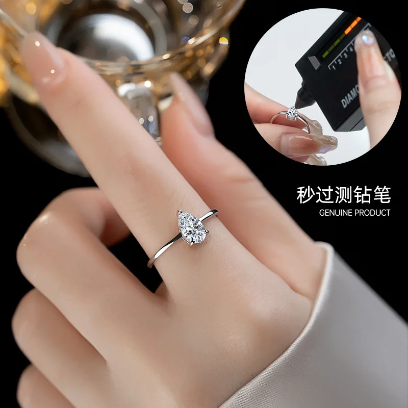 Radianite Moissanite Ring with GRA Certificate 0.5-2.0 Carats S925 Silver a Luxurious Gift for Women's Weddings or Parties view 6