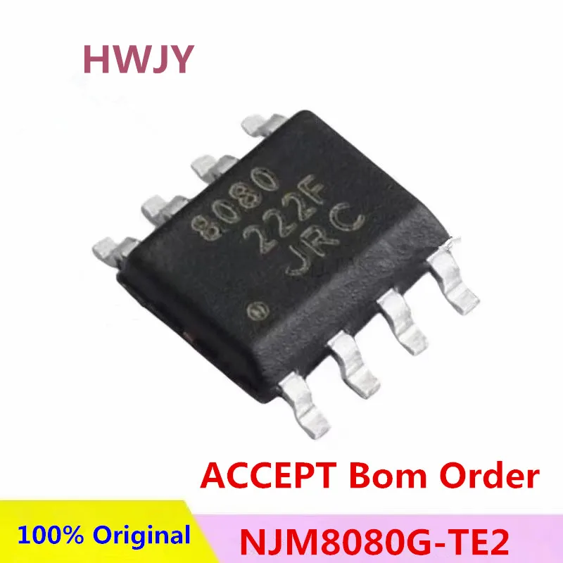 5Pcs 100% New NJM8080G-TE2 8080 NJM4580E-TE1 4580 NJM3404AM-TE1 3404A NJM2374AE-TE1 2374A SOP8 Brand new original chips ic