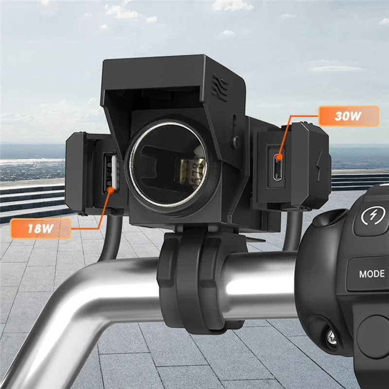 

Practical PD QC3.0 Motorcycle Charge 3-In-1 USB Type C Connector Battery Charger Power Socket