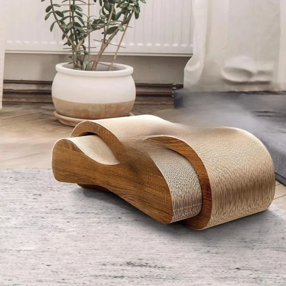 2 in 1 Cat Scratching Board, Corrugated  Claw Grinding Furniture Protection, Eco-friendly  Scratching Post, Indoor  Bed