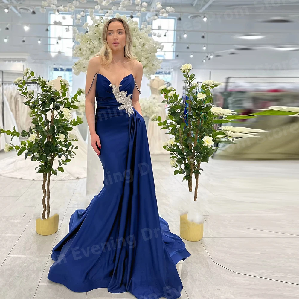 ชุดราตรีทรงเมอร์เมดสำหรับผู้หญิง ดีไซน์หรูหรา เปิดไหล่ ชุดออกงานพรอม ชุดราตรีแบบสั่งตัด แขนกุด ผ่าข้าง ชุดเดรสสำหรับผู้หญิง