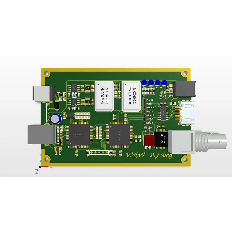 Amanero Scheda di interfaccia USB italiana Cpld Spdif I2S DSD512 Dop128 Lavorazione e conversione del segnale di uscita coassiale