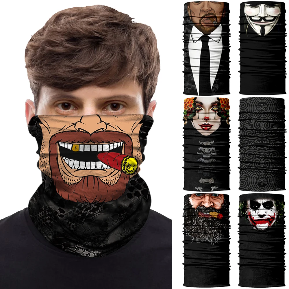 Image of Nahtloses Snood-Bandana, multifunktionale Kopfbedeckung, Outdoor-Sport, Sonnenschutz, Radfahren, Schal, Angeln, Halloween, Unisex, Halsmaske