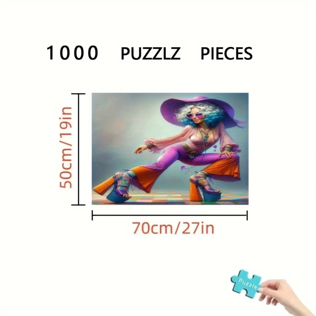 Rompecabezas de mujer de 1000 piezas adecuado para Navidad, cumpleaños, juegos de fiesta - cerebro engrosado - con imagen multicolor para y, regalo divertido