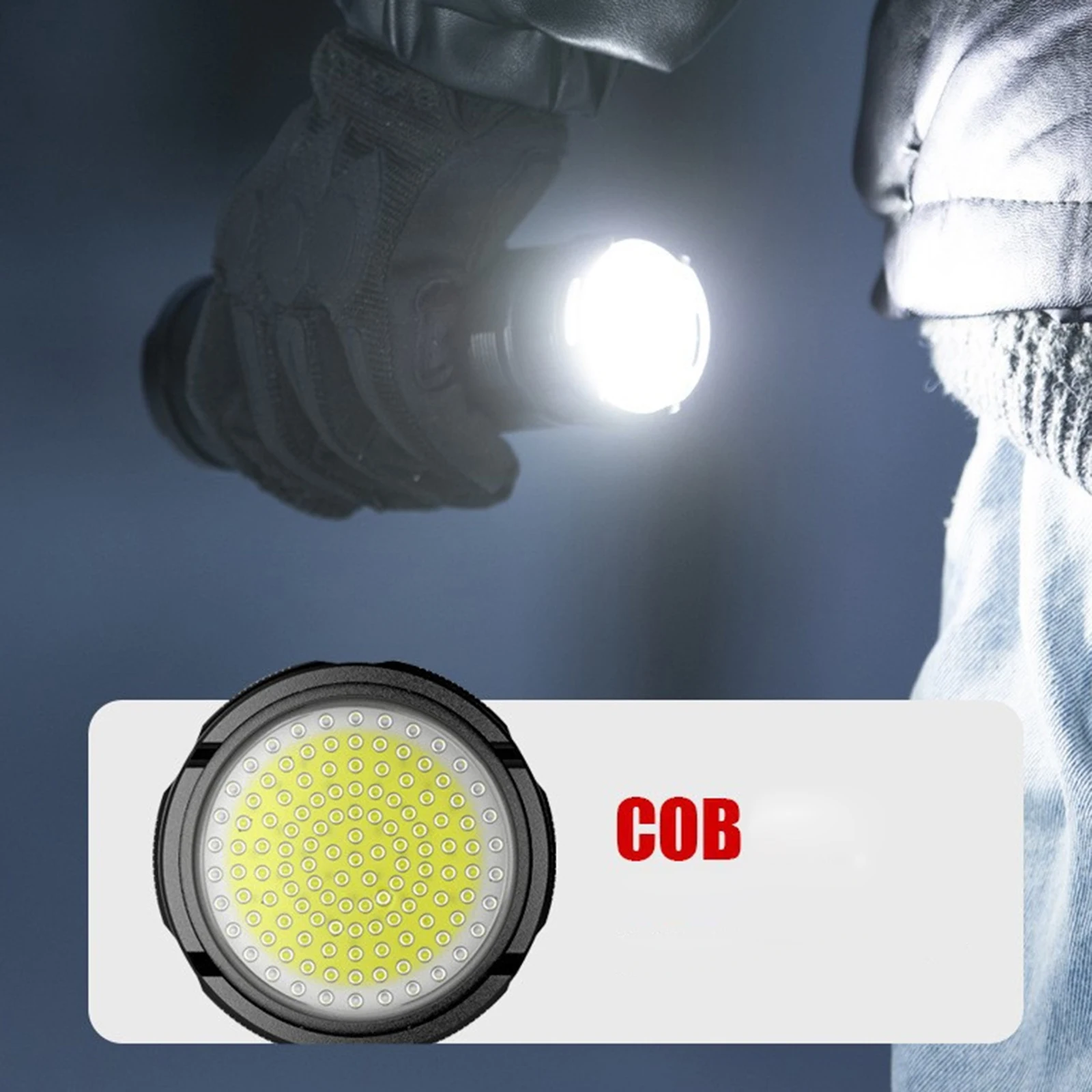 Imagem -03 - Lanterna Led Cob Forte Luz Suave Flash Rápido Foco Telescópico Sos Iluminação 5-gear 1000 Metros 3500lm Carregamento Usb