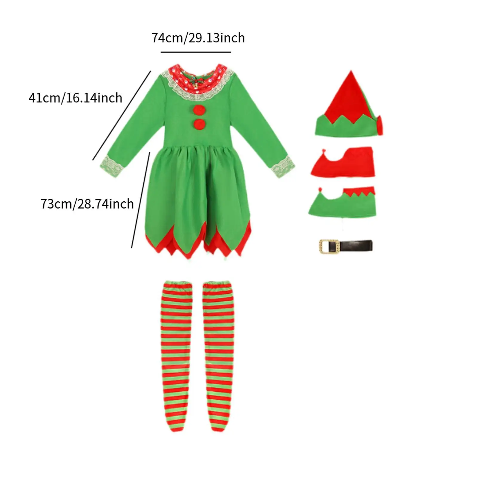Ensemble de costumes d'elfe de noël pour enfants, déguisement pour les fêtes à thème du Festival du Nouvel An