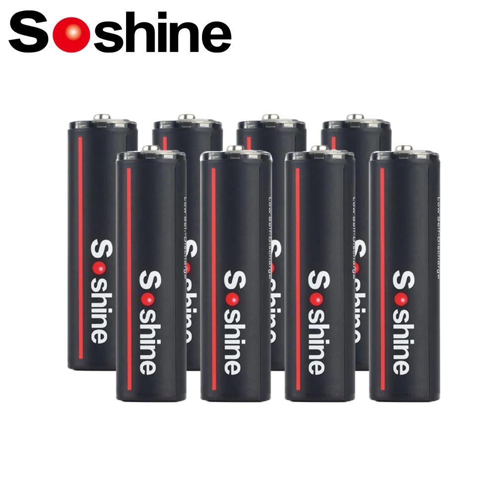 Soshine 2600mWh USB Rechargeable Lithium Batteries 1.5V AA Li-Ion Battery 1200 Times Cycle for Clocks Remote Cameras Flashlight