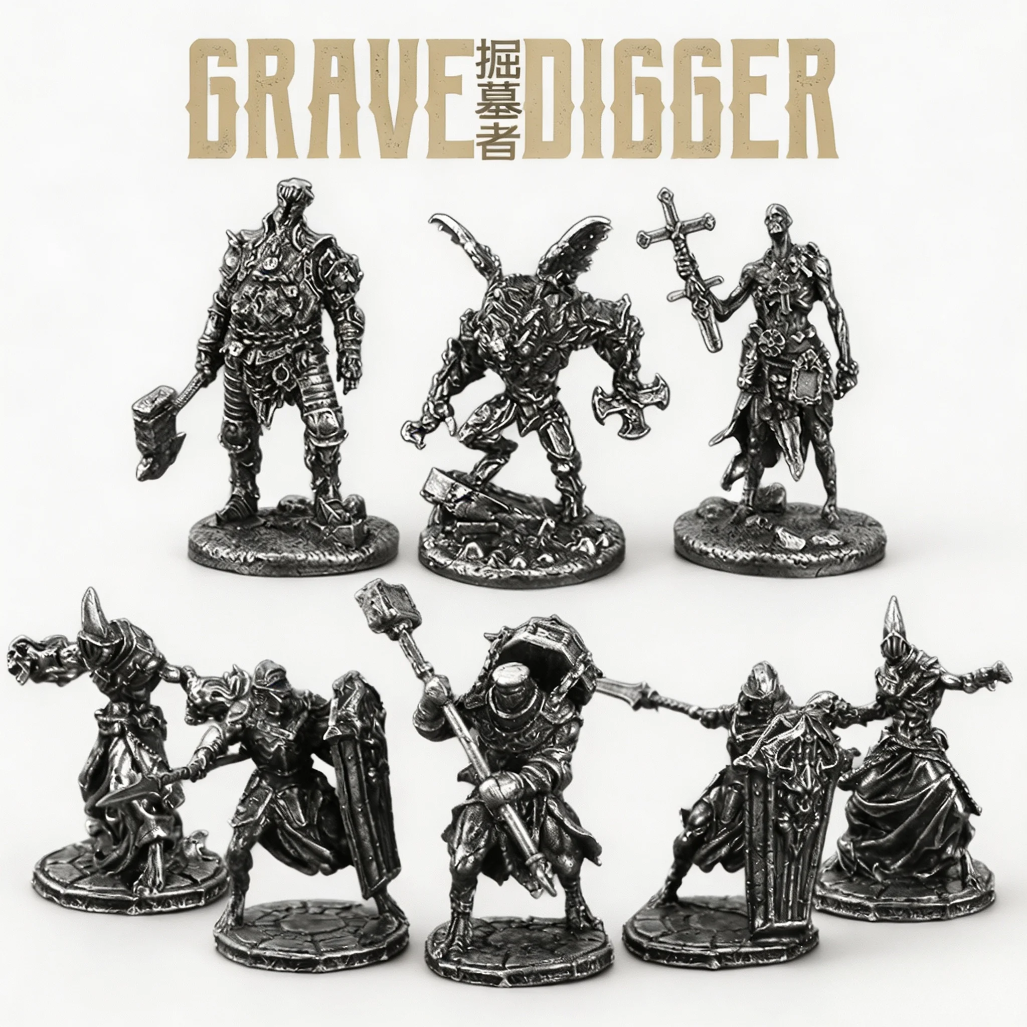 Metal Grave Digger Model Figure -Coffin Carrying Soldier -Handmade Figure -Toy for Tabletop Game -Gift for Boys -miniature model