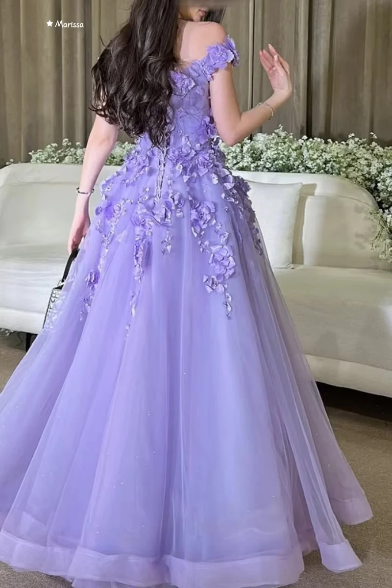 Marissa op maat gemaakte avondjurken vrouw elegante luxe dames elegante feestjurk applique galajurken 2025, lavendel paars
