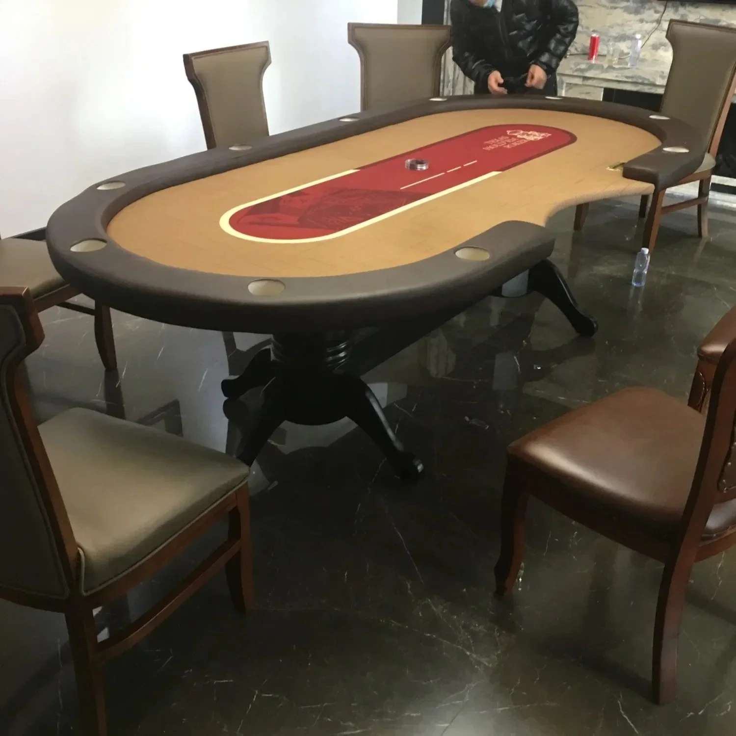 

2003Texas Poker Table Poker Table Size Logo Can Be Customized Board Fireproofing Material