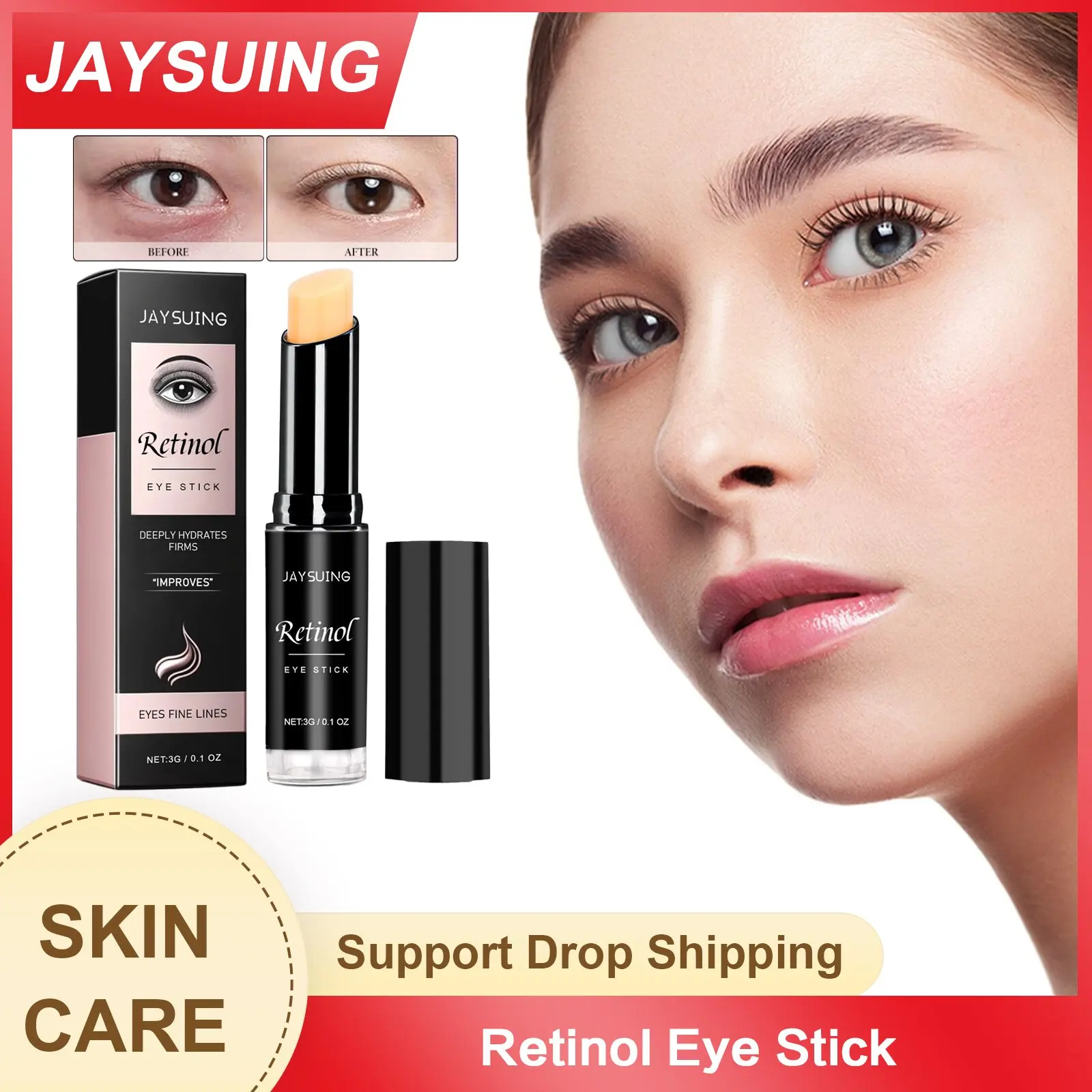 Retinol Eye Cream Stick Remove Dark Circles Eye Bag Removal Prevent Puffiness Anti Aging Lifting Wrinkles Moisturizing Eye Stick