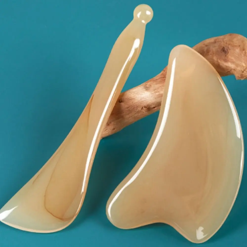 แบบพกพาเรซิ่นนวดคู่มือผิวขูด Guasha แผ่นหน้าคอกลับขา Gua Sha เครื่องขูดเครื่องมือ