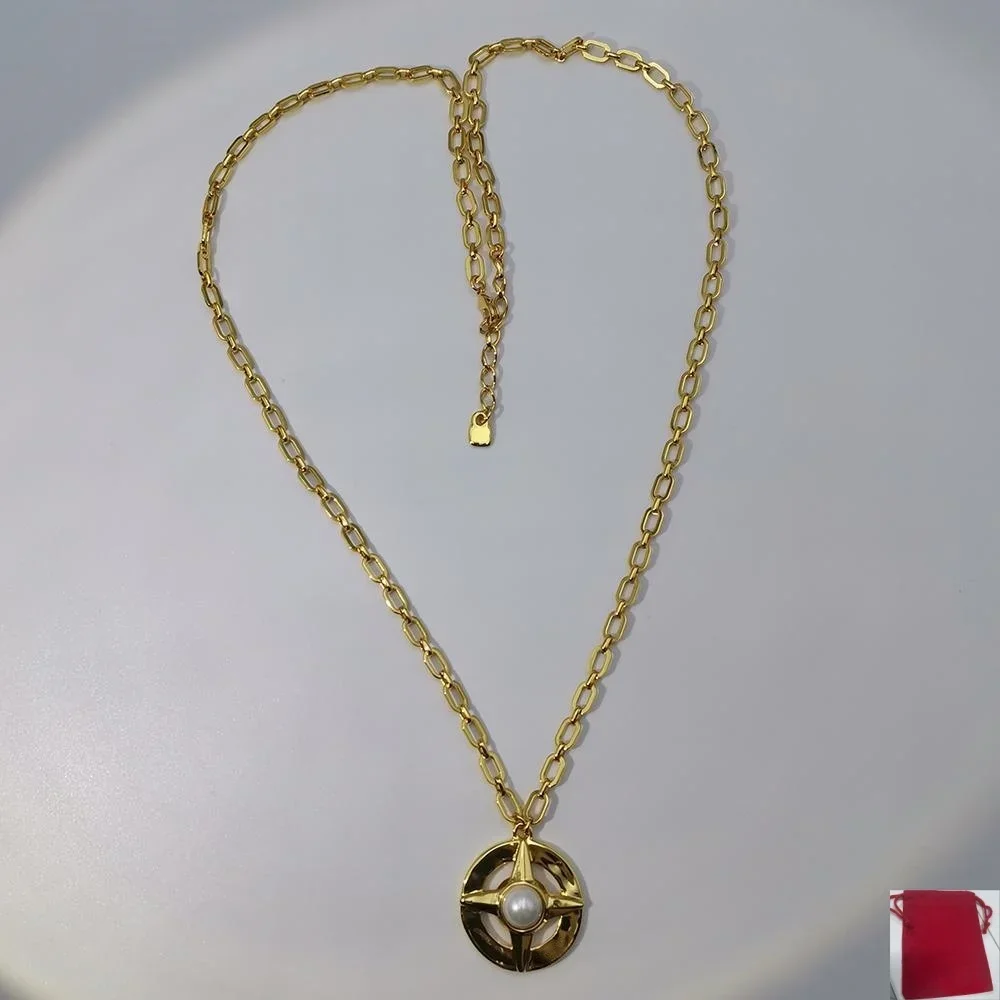 2026 Spanish temperament gold silver pearl/pink quartz four-star long necklace, jewelry accessories surprise gift 4