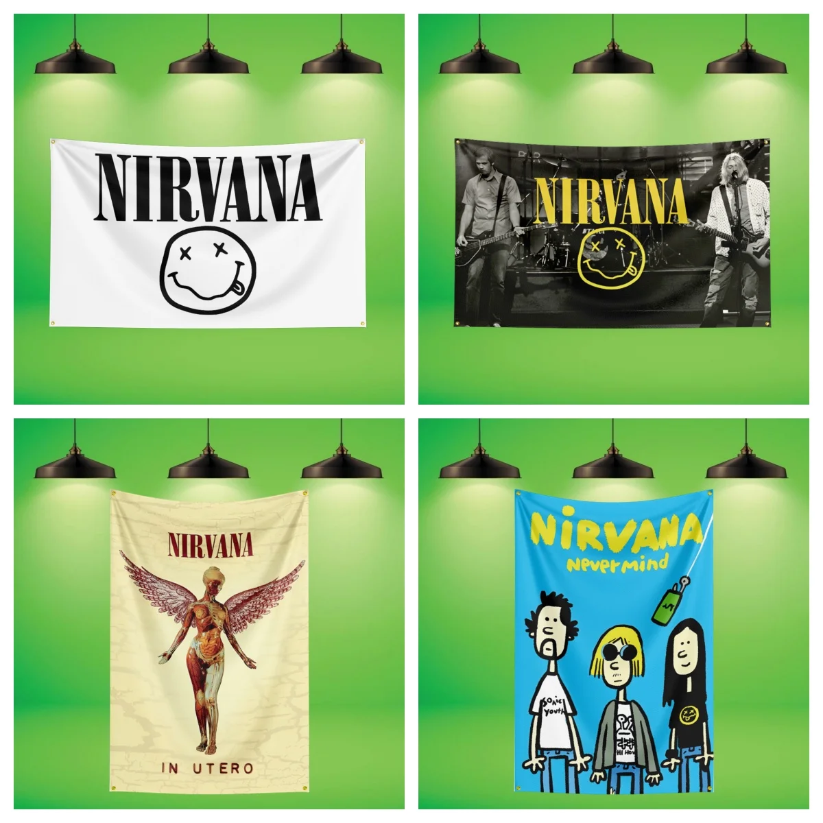 Heavy Metal Band Flag Rock Music Wall Banner for Bedroom Studio Bar Concert Outdoor Decoration Without Flagpole Elevate Space