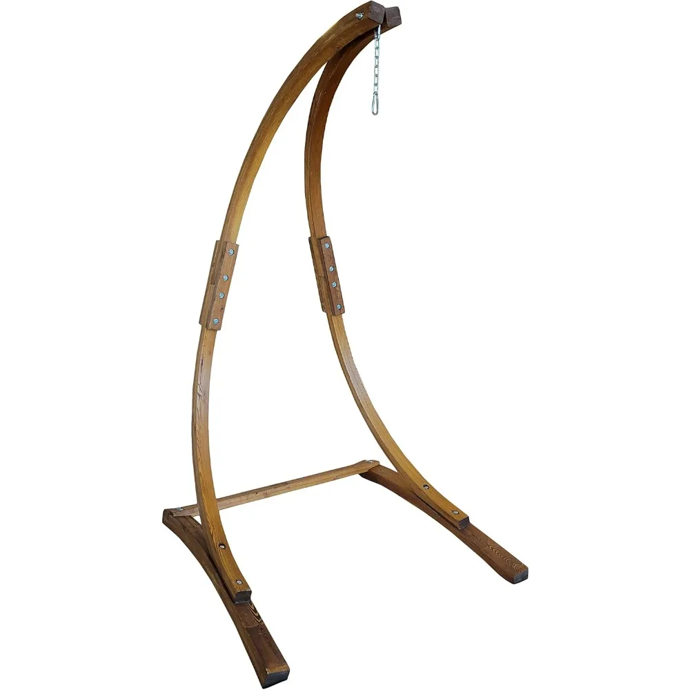 

7 Ft. Teak Stain, Wooden Hammock Chair Stand. Perfect for Indoor/Outdoor Home, Patio, Deck, Yard, Garden. 265LB Weight Capacity.
