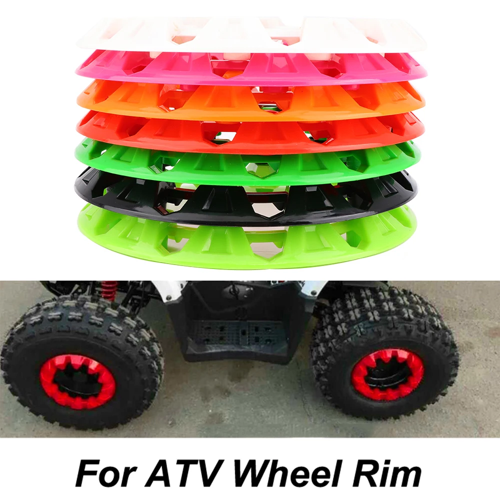 All-Terrain Wheel Hub Protectors – 8-Inch Plastic Trim Covers (4-Pack) for ATVs, Dirt Bikes & Universal Off-Road Vehicles