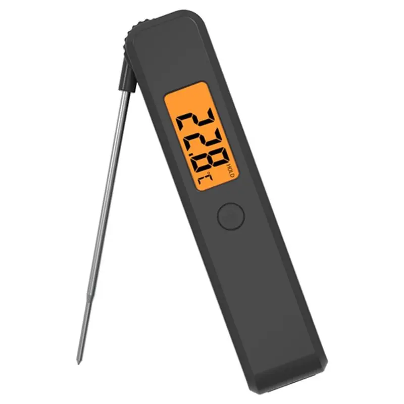 B23B Digital Food Thermometer For Cooking, BBQ, And Baking With Foldable Stainless Steel Probe