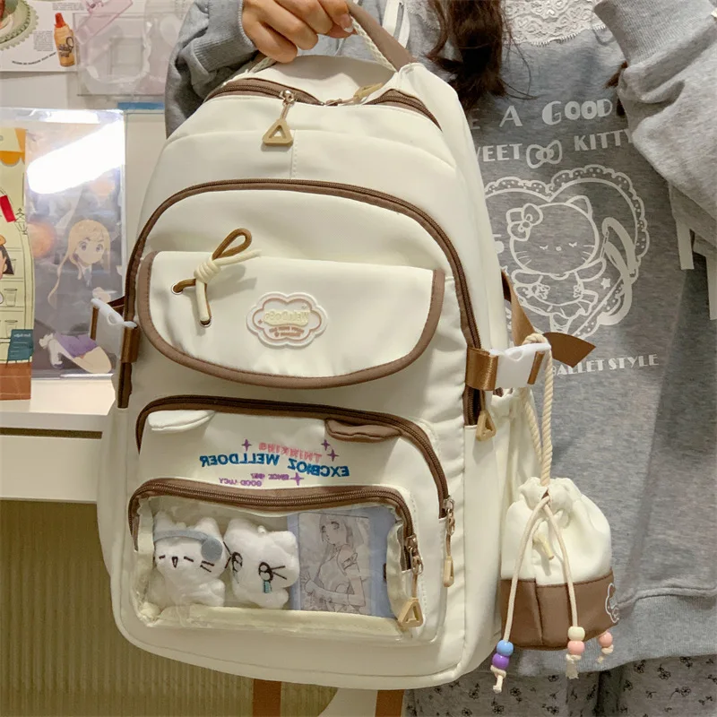 Contrast color desihngirls backpack Good lookingandlargecapacityschool backpack for girls Pain bag tote bagforwomenAgiftforagirl