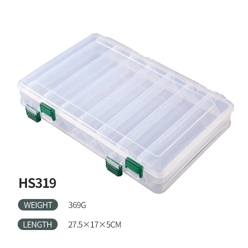 10/14 Compartment Double Sided Large Fishing Tackle Box for Storage Big Baits Sea Fishing Lure High Strength Fishing Tackle Box