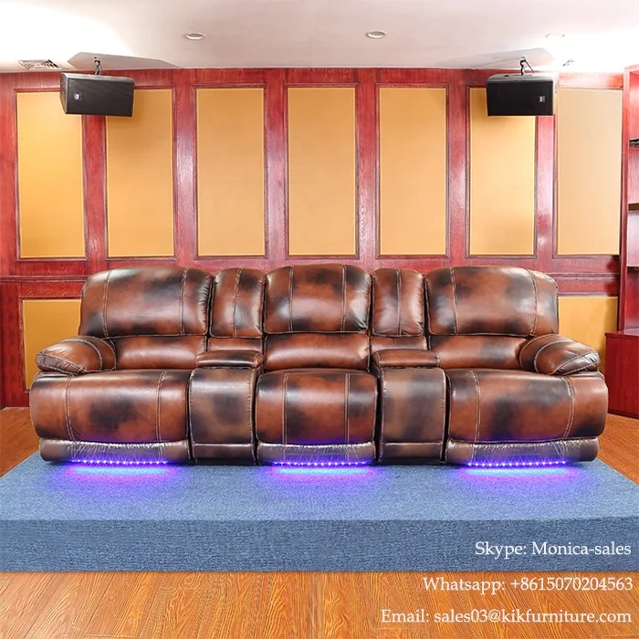 Home Cinema VIP Leather Recliners on Sale Sofa Rocker Recliner Brown Leather Recliner
