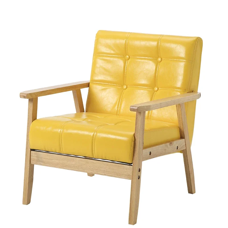 

Диван в скандинавском японском стиле, деревянный, для небольшой квартиры, простой, узкий, для спальни, современный, для съемного жилья, одноместный/двухместный стул