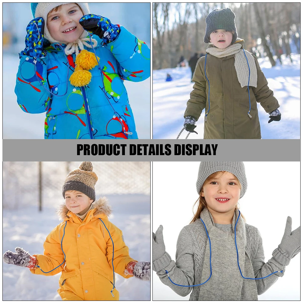 

2pcs Kids Mitten Clip Straps Hanging Glove Rope Nylon Mitten Lanyard Winter Glove Holder Anti-Lost Neck Strap Toddler Mittens