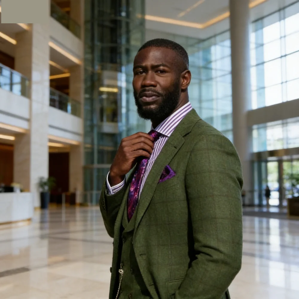 

Мужские деловые костюмы с отложным воротником, шерстяной пиджак в клетку, жилет и брюки для жениха и шаферов, для свадеб и торжеств