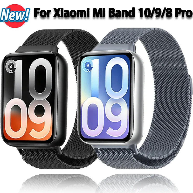 Milanese Loop Armband für Xiaomi Mi Band 10 Pro/9-8 Pro Metall-Magnetverschluss Ersatz-Armband für Redmi Watch 4 5 6 Gurt