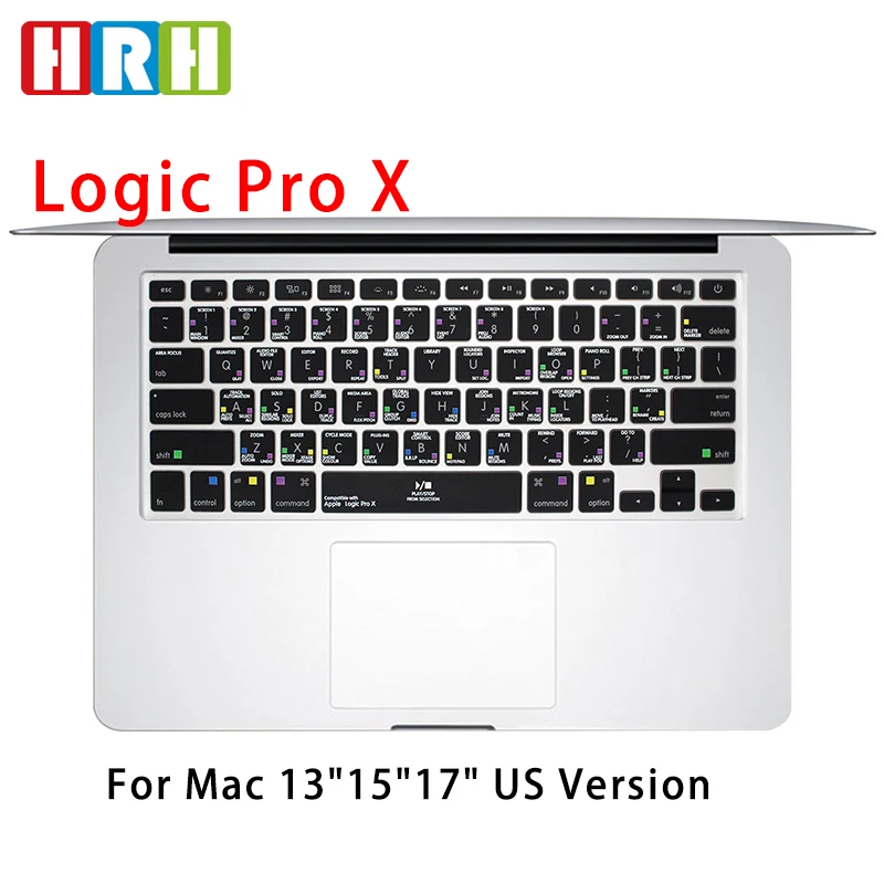 

HRH Washable Logic Pro X Functional Shortcuts Hotkey Keyboard Cover TPU Skin Protector For Mac Pro Air 13"15" 17" with Retina