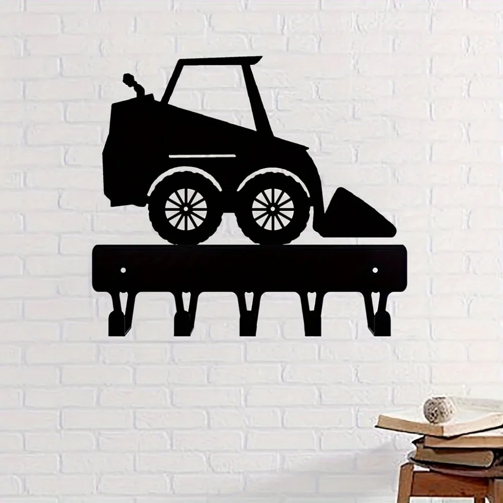 CIFBUY Skid Loader Iron Key Rack Wall Hook Metal Sculpture Rust Proof Outdoor Home Hanging Decor Gift Plaque Sign