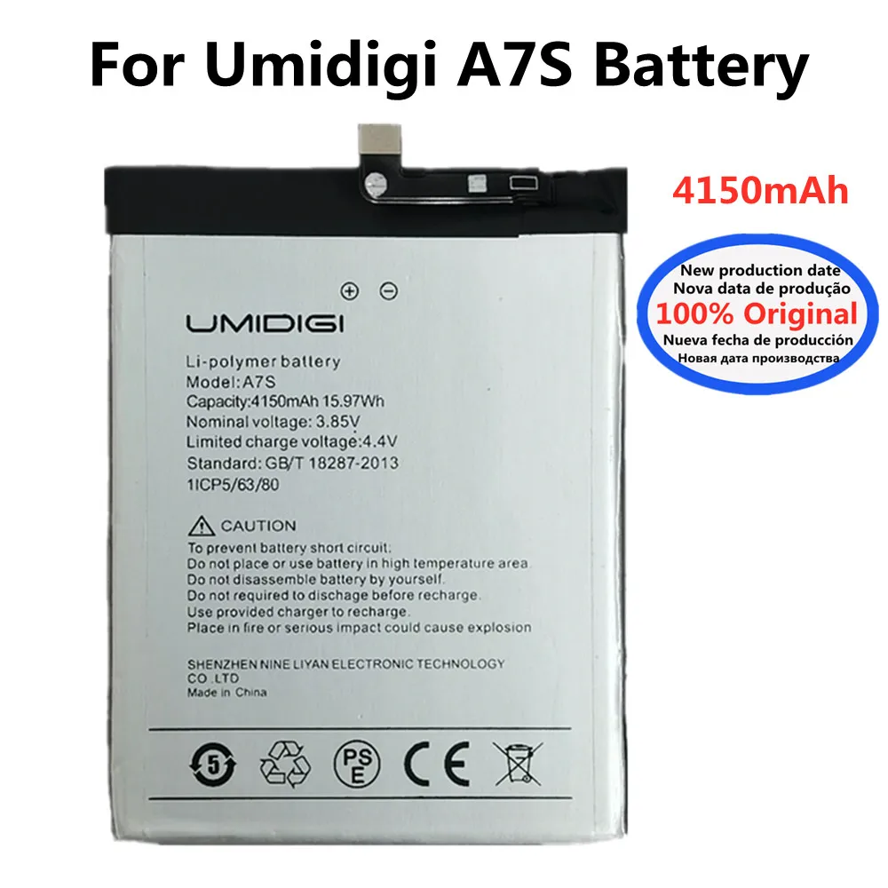 

New High Quality UMI Original Battery For Umidigi A7S A7 S 4150mAh Mobile Phone Battery Batteria Fast Shipping