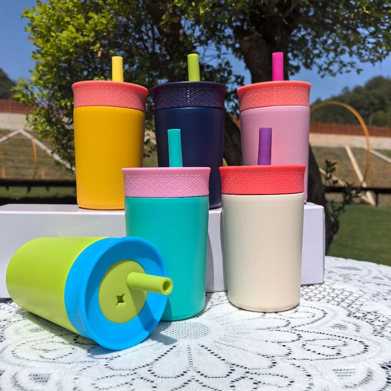 High-value Straw Cup Mixed Color Design Sense Stainless Steel Vacuum Insulation Cup Mini Portable Coffee Cups view 4