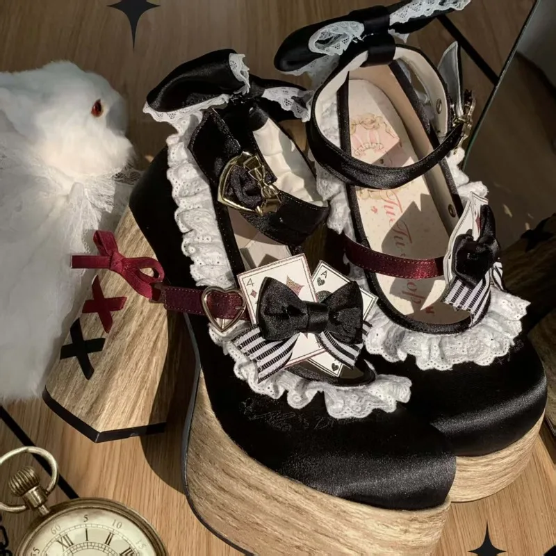 

Милые туфли на платформе в стиле Лолиты с узлом-бабочкой для девочек, свадебное платье Мэри Джейн с милым бантом для молодых женщин и студентов