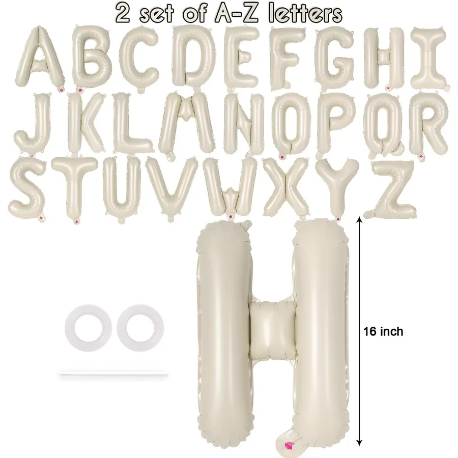 52 قطعة بالونات حروف كريمية 16 بوصة احباط الأبجدية رسالة بالونات حرف AZ بالون راية عبارة مخصصة بالون لعيد الميلاد P