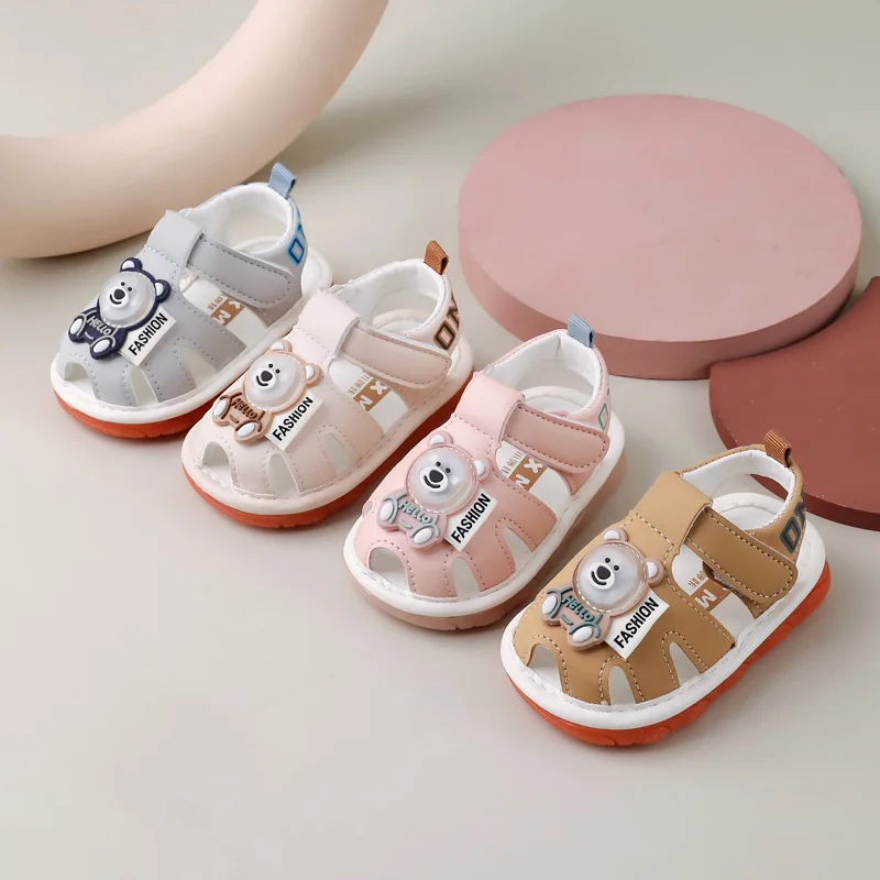 Sandal musim panas lucu anak-anak Non-Slip0-2Men dan wanita, sepatu kedip sol lembut untuk wanita