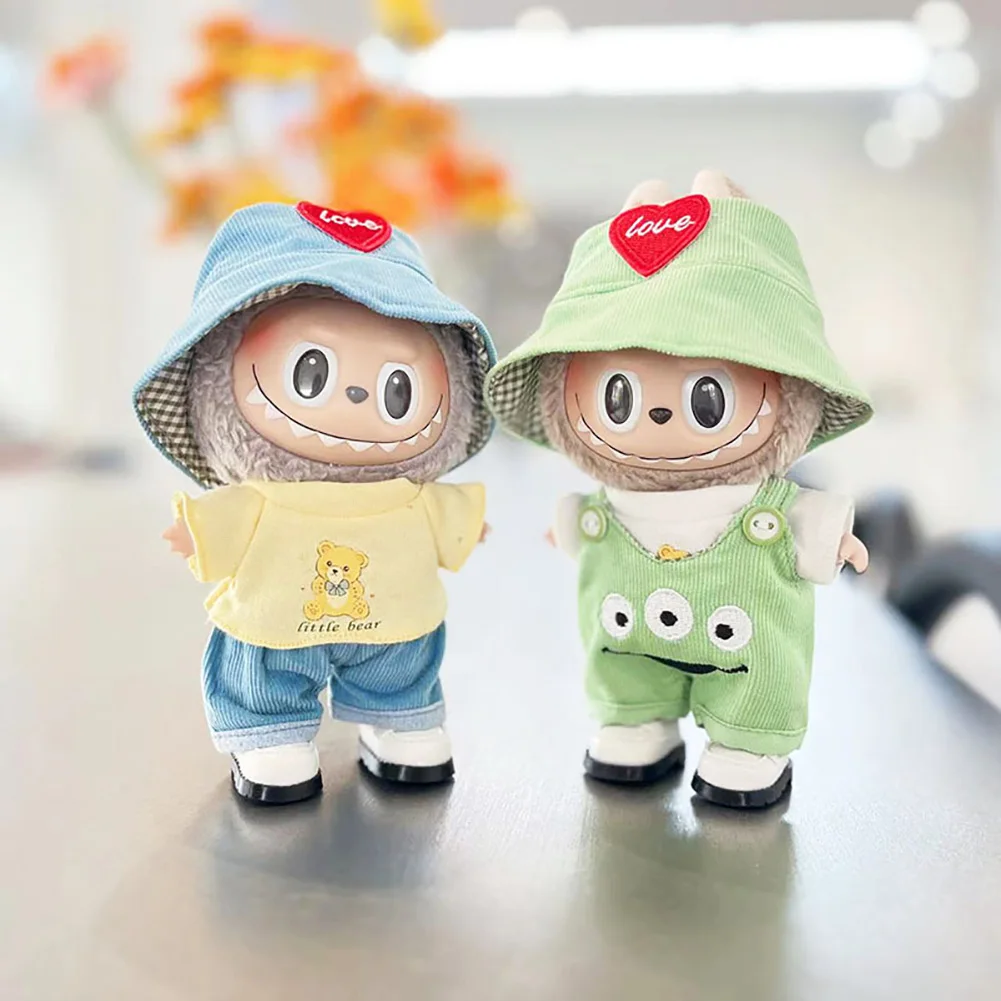 For Labubu Doll Clothes Hat Shoes Fashion Clothes Hoodies Doll Clothes Color Match Hoodies Dolls Accessories Cute Decorations