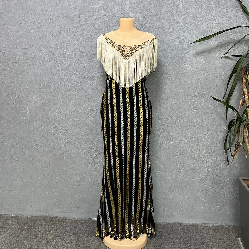 

Элегантное роскошное вечернее платье из тюля телесного цвета с блестками для женщин, эластичное облегающее платье с бахромой, декоративное блестящее сексуальное женское платье макси