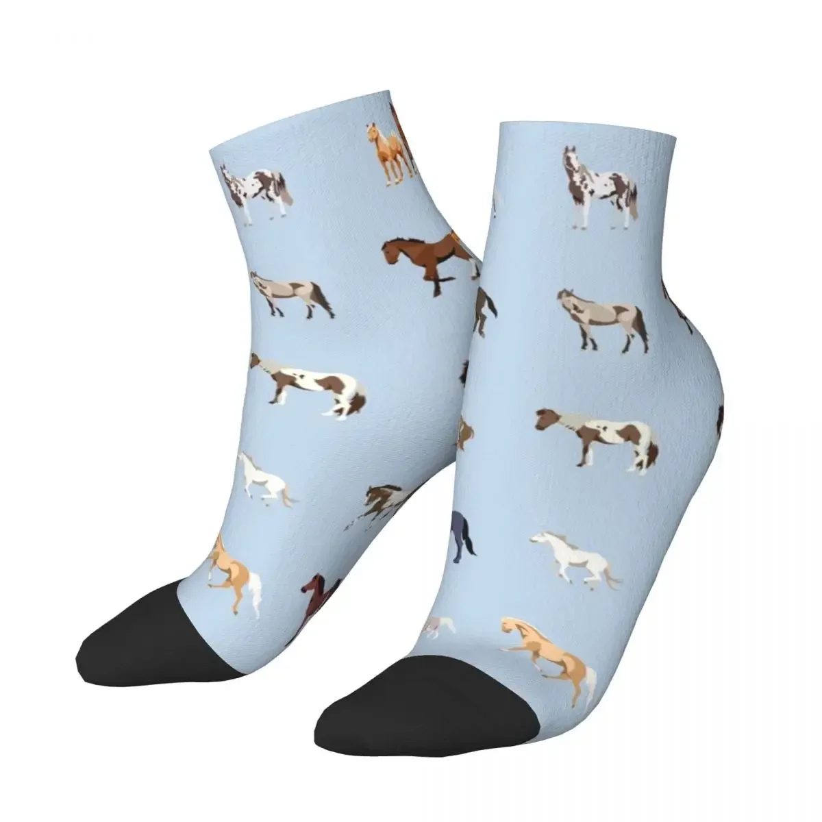 USA Horse Breeds Pattern Socks Harajuku Sweat Absorbing Stockings All Season Socks Accessories for Unisex Gifts