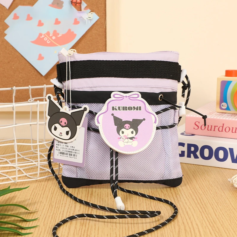 Sanrio Crossbody Bag Hello Kitty My Melody Miniso Anime Figures Kawaii Cute Cartoon Spring Travel Portable Bag Birthday Gifts