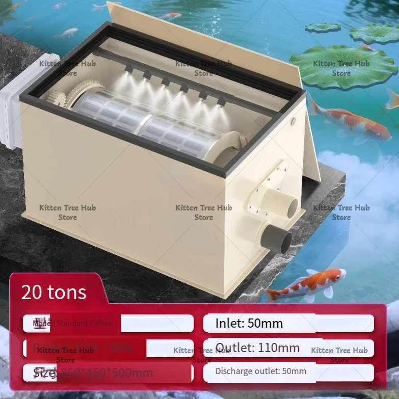 Aquaculture water circulation purification system, automatic backwashing system and other equipment, fish pond filter,drum micro