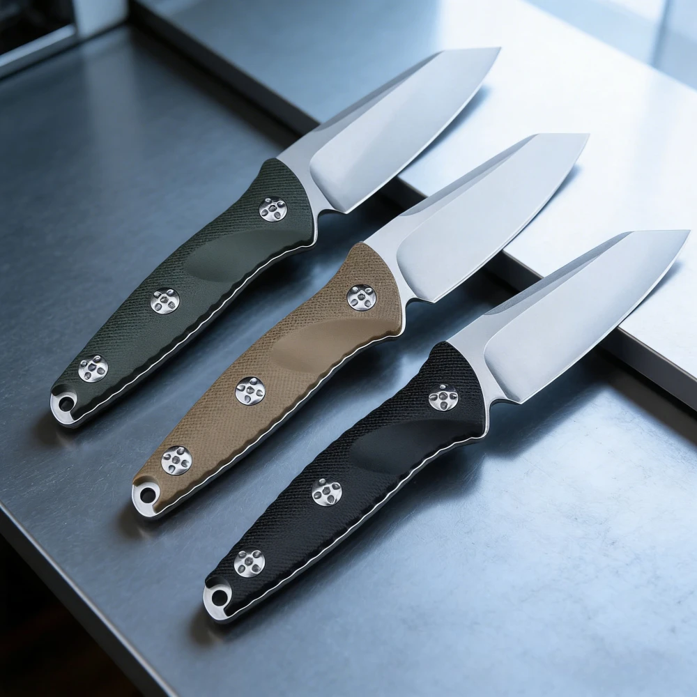 

Новый стиль, многофункциональный походный нож, лезвие 8Cr13Mov, нейлоновая ручка из волокна, уличный нож с прямым лезвием, фруктовые ножи