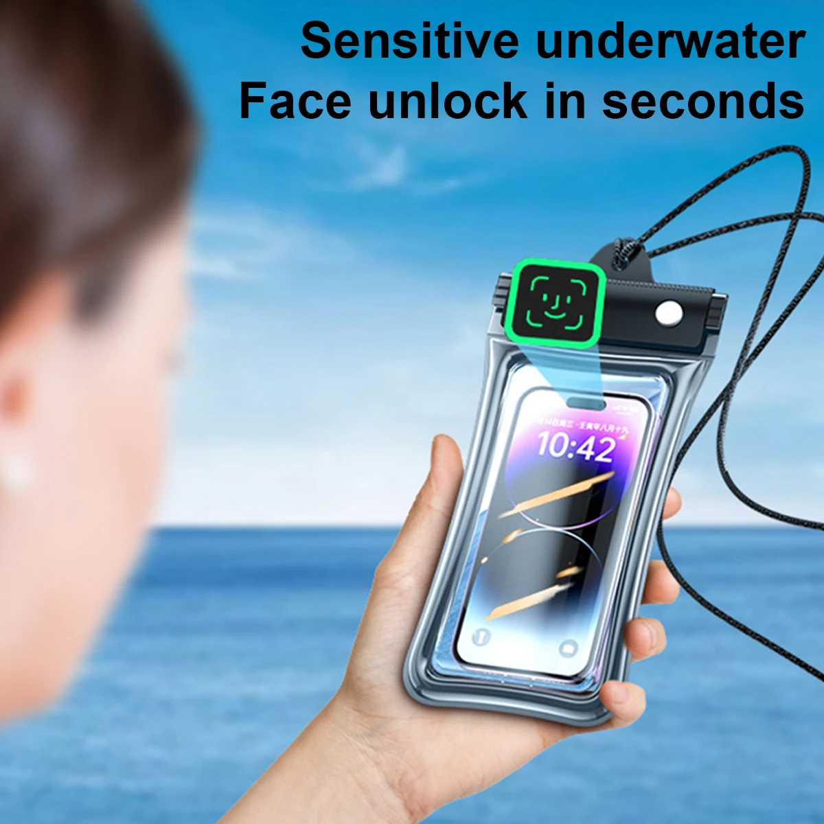 Floating Waterproof Phone Case Full View Swimming Bag Underwater Snow Rainforest Transparent Dry Bag Waterproof Cover with Seal - view 3