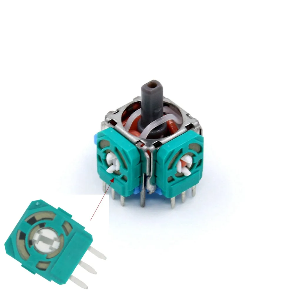 Potenciômetro de joystick portátil 2.3k, módulo de sensor verde com 3 agulhas, resistor de eixo de filme de carbono 3d para ps5, com 10 peças