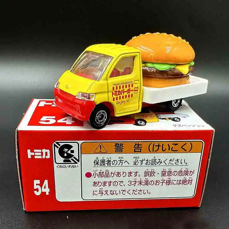 Takara Tomy Tomica Diecast Car Red White Box Food Truck No54 Toyota Hamburger No55 GIGA Patatine fritte