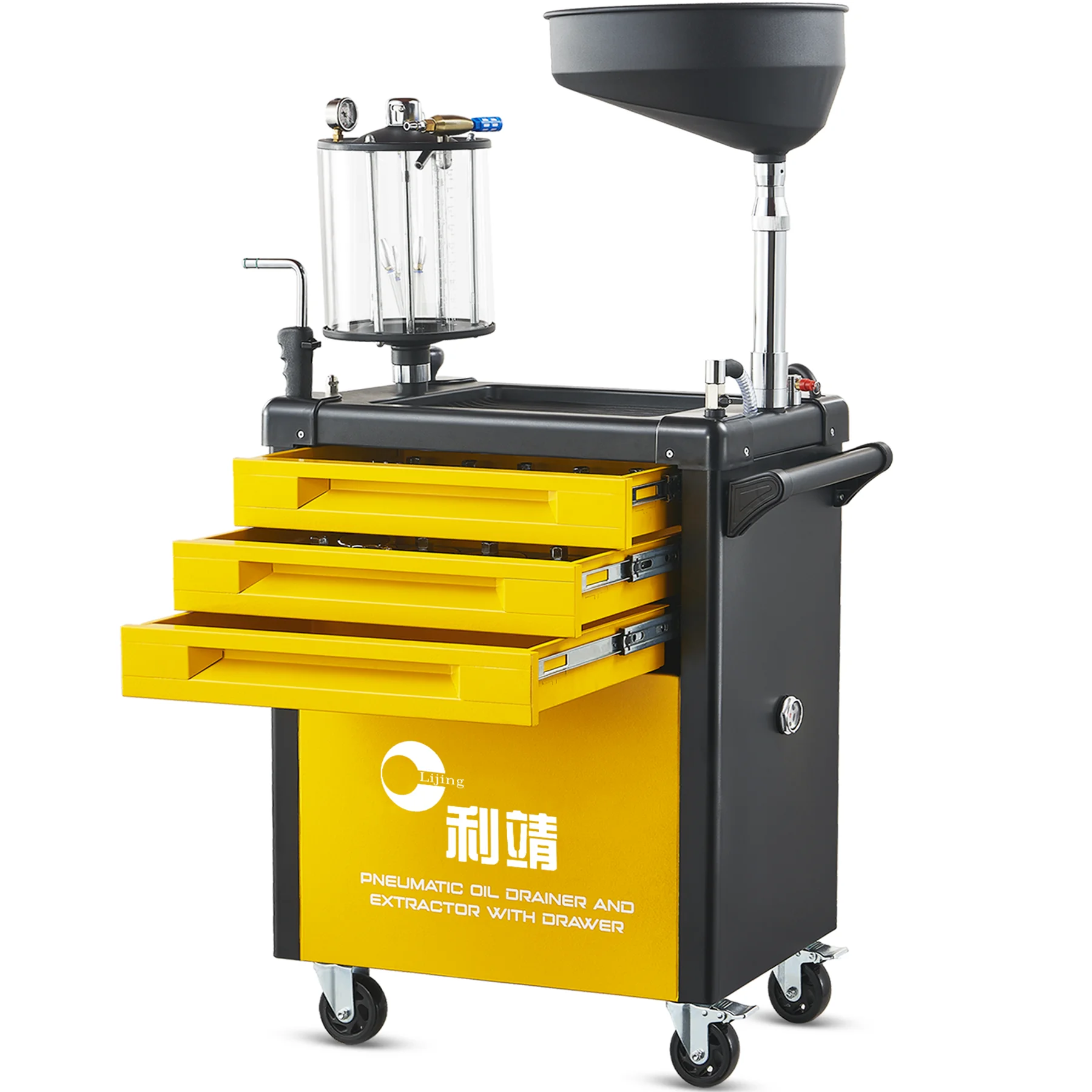 3 In 1 Multi-function Tool Trolley For Car Waste Oil Change Stainless Pneumatic Oil Extractor