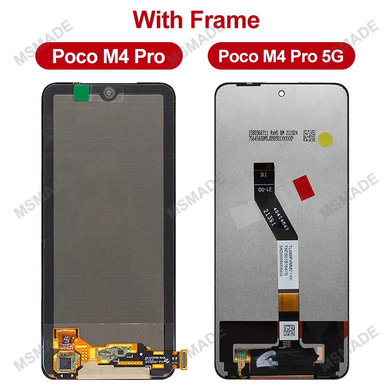 Chioce AMOLED For Xiaomi Poco M4 Pro 4G LCD MZB0B5VIN Display Touch Screen Digitizer For M4 Pro 5G 21091116AG MZB0BGVIN Display