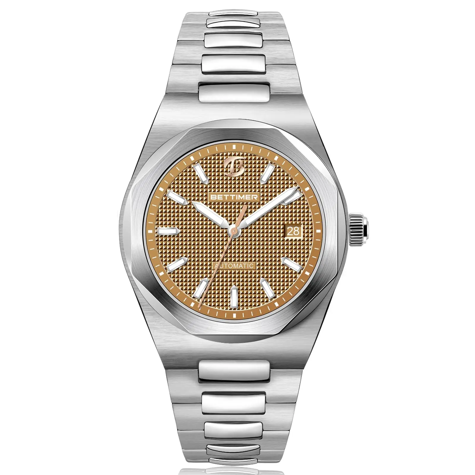 BETTIMER B8001 V1 Automatikuhren für Herren, PT5000-Uhrwerk, 40 mm, 316L-Edelstahl, 10 ATM, wasserdicht, mechanisch mit Automatikaufzug