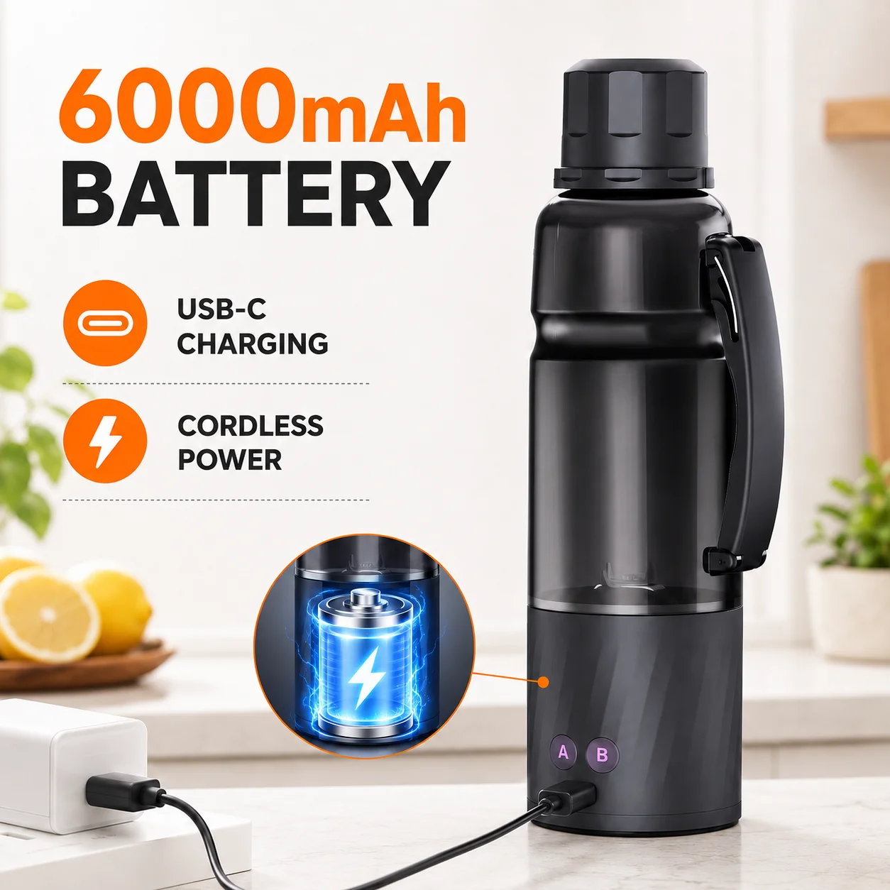 Blender Portabel 6000mAh, Daya - Blender High Power ulasan dan harga