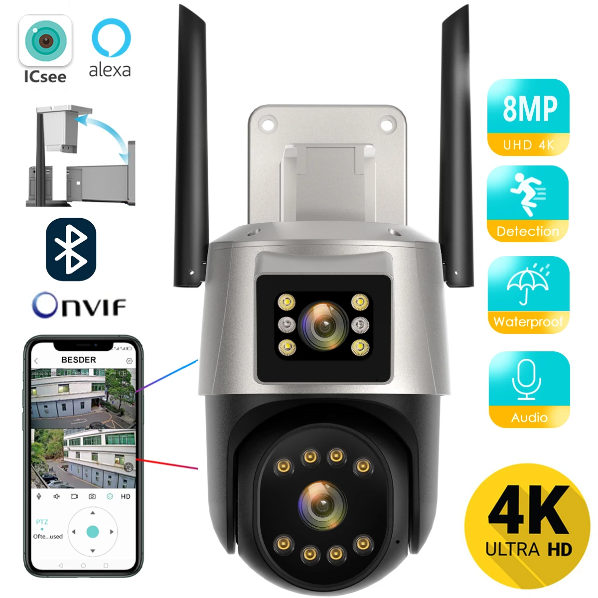 مُراقبة أمان موثوقة بجودة 4K: تقييم شامل للكاميرا IP VMS بزاوية عرض مزدوجة